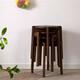 Solid Wood Stacking Stool Round Dining Chair Backless, Set of 2/4