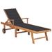 vidaXL Sun Lounger with Anthracite Cushion Solid Teak Wood - 76.8" x 23.4" x 13.8"