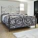 Open Frame Scroll Design Metal Eastern King Bed, Dark Bronze