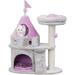Gray/Pink My Kitty Darling Cat Castle Condo, 27.75" L X 15" W X 35.5" H, 31 LBS, Grey / Pink