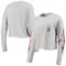 Women's League Collegiate Wear Heathered Gray Wisconsin Badgers Clothesline Cotton Midi Crop Long Sleeve T-Shirt