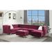 Red Sectional - Zoomie Kids Cambridge 143" Wide Velvet Right Hand Facing Modular Sofa & Chaise Velvet | 35 H x 143 W x 81 D in | Wayfair