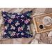 East Urban Home Ambesonne Navy & Blush Fluffy Throw Pillow Cushion Cover, Tropical Flower Bouquets & Flying Hummingbirds Tiny Little Hearts | Wayfair