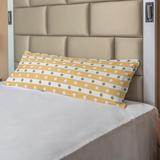 East Urban Home Ambesonne Yellow & White Body Pillow Case Cover w/ Zipper, Horizontal Bold Stripes w/ Polka Dots Old Fashioned Tile | Wayfair