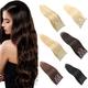 20'' Double Weft Clip in Hair Extensions Real Human Hair Full Head 8 Pieces 100g Silky Straight -100% Real Remy Human Hair Lace Weft Clip in Human Hair Extensions (20 Inch 100g, 2 Dark Brown)