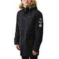 Lambretta Mens Mod Sherpa Lined Fishtail Parka Jacket Blue Graphite M