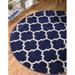 Blue/White 146 x 0.5 in Area Rug - Winston Porter Ruri Geometric Dark Blue/Ivory Area Rug Polypropylene | 146 W x 0.5 D in | Wayfair