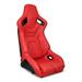 Inbox Zero Universal Bucket Racing Seat Right Passenger Side w/ Dual Slider, Black Pu Reclinable, Black Passenger Side Foam Padding in Red | Wayfair