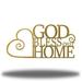 Trinx Boody God Bless Our Home Metal in Yellow | 12 H x 24 W x 0.06 D in | Wayfair 54DEB56267AB4739B63CD2281A84106A