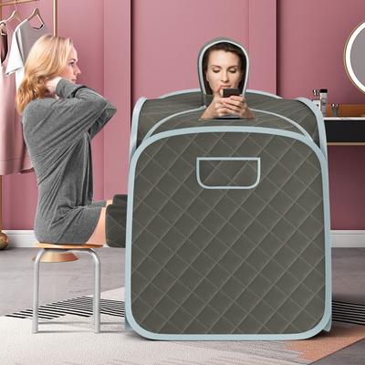 800W 2 Person Portable Steam Sauna Tent SPA with Hat Side Holes 3L Steamer - 27" x 27" x 40" (L x W x H)
