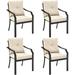 4 Pieces Outdoor Dining Chairs with Removable Cushions and Rustproof Steel Frame - 27" x 24" x 35" (L x W x H)