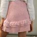 Anthropologie Skirts | Anthropologie Maeve Tamara Fringed Sweater Skirt | Color: Pink/White | Size: L