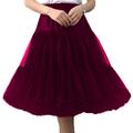 FOLOBE Women Tutu Skirt Adult Super Soft 50s Vintage Rockabilly Petticoat 26" WineRed