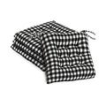 SBTXHJWCGLD Chair Pad Dining Chair Cushions Set of 4, Buffalo-Checked Chair Pads for Kitchen Chairs Seat Cushions for Outdoor Patio with Ties, 16 x 16 Inches Black and White Plaid Chair Cushio