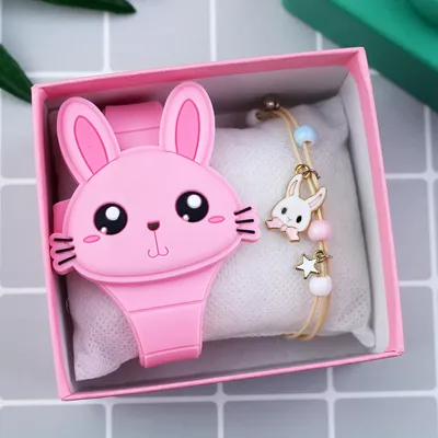 Montre électronique lapin de dessin animé pour enfants montre pour filles montre pour enfants