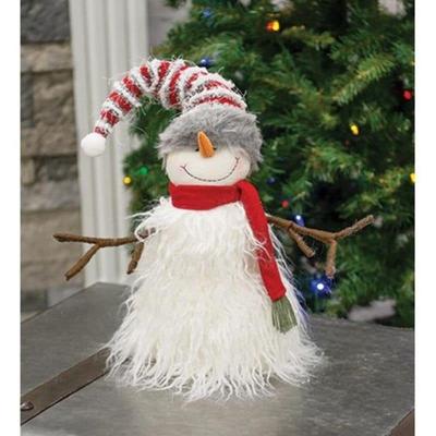 Plush Furry Snowman - 16" high by 7" wide