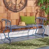 SAFAVIEH Outdoor Living Brielle Victorian Iron 52-inch Bench. - 52" W x 16.3" L x 25.5" H