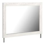 Rectangular Wooden Bedroom Mirror with Grain Details - Gray - 30.67 H x 1.3 W x 41.85 L Inche