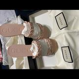 Gucci Shoes | Gucci Rubber Slide Sandal Size 37 | Color: Pink | Size: 7