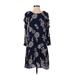 Old Navy Casual Dress - Shift: Blue Floral Dresses - Women's Size X-Small