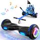 GeekMe Hoverboard and kart bundle for kids,hoverboards with go kart,self balancing scooter with bluetooth speaker,strong motor,LED lights,gift for kids