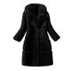 BUKINIE Womens Winter Furs Coat Luxury Elegant Long Sleeve Winter Warm Lapel Fox Faux Fur Coat Jacket Overcoat Outwear with Pockets(Black,M)