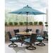 Bloomsbury Market Adrash Round 6 - Person 60" Long Outdoor Dining Set w/ Cushions, Wicker in Brown | 60 W x 60 D in | Wayfair