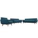 Engage Sofa Loveseat & Armchair Set of 3 by Modway Polyester in Brown | 32.5 H x 90.5 W x 33 D in | Wayfair Living Room Sets EEI-1349-AZU