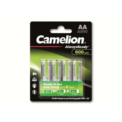 NiMH-Mignon-Akku AlwaysReady, 600 mAh, 4 Stück - Camelion Image
