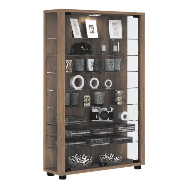 VCM Vitrine »Lumo Mini LED« braun, 59x90x18 cm