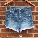 American Eagle Outfitters Shorts | American Eagle Curvy Hi Rise Shortie Jean Shorts | Color: Blue | Size: 4