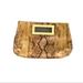 Michael Kors Bags | Michael Kors Berkeley Python Clutch With Gold Handles | Color: Brown/Tan | Size: Os