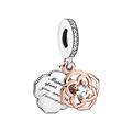 Pandora Two Tone Rose Charm with Sterling Silver and 14k Rose Gold Plated Alloy and Cubic Zirconia Stones from Pandora Moments Collection