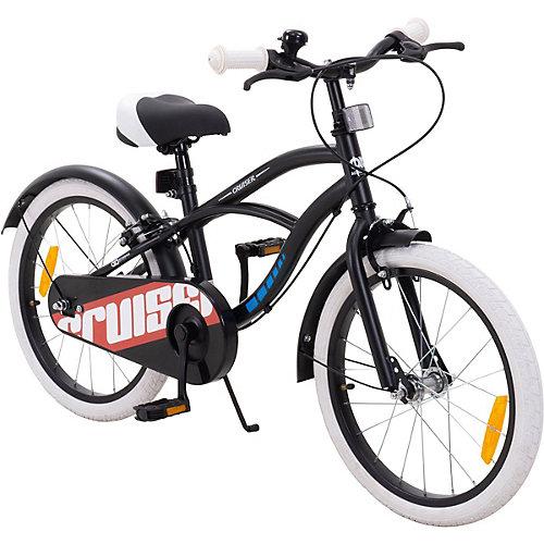 Kinderrad Cruiser 18 Zoll Fahrrad schwarz/weiß