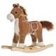 Cheval à bascule selle grand confort peluche courte douce brun