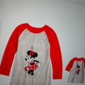 Disney Pajamas | Disney Minnie Nightgown Pajamas For Her And Doll Set | Color: Black/Red | Size: 6g