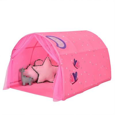 Costway Kids Galaxy Starry Sky Dream Portable Play Tent with Double Net Curtain-Pink