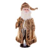 Vickerman 677452 - 24" Mocha Velvet Santa Doll with Stand (KV210924) Christmas Figurine Decorations