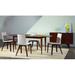 Corrigan Studio® Angelet Cona Ellipse Dining Table Wood in White/Brown | 29 H x 70 W x 36 D in | Wayfair 2890217AC60D48AAA3D24C6C22FDD0D4