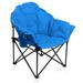 Oversized Camping Chairs Padded Moon Round Chair Saucer Recliner with Folding Cup Holder and Carry Bag