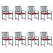 vidaXL Patio Chairs with Cushions 8 pcs Solid Acacia Wood Gray - 24" x 22.4" x 36.2"