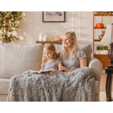 Chanasya Longfur Shaggy Faux Fur Throw Blanket With Reversible Sherpa