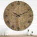 Designart 'Antique Old Paper Style' Farmhouse Wood Wall Clock