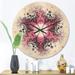 Designart 'Violet Fractal Flower Pattern' Modern Wood Wall Clock