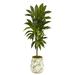 4' Dracaena Artificial Plant in Flower Print Planter (Real Touch) - 62 x 62 x 14