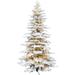 Fraser Hill Farm 7.5-Ft. Flocked Pine Valley Christmas Tree with Clear LED String Lighting