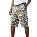 Men's Big & Tall 12" Side Elastic Cargo Short with Twill Belt by KingSize in Camo (Size L)