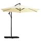 Outsunny 3 Meters Garden Parasol Sun Shade Patio Banana Hanging Rattan Set Umbrella Cantilever w/ Weight & Cover Beige