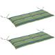 Outsunny Set of 2 Outdoor Garden Patio 2-3 Seater Bench Swing Chair Cushion Seat Pad Mat Replacement 120L x 50W x 5T cm - Green Stripes