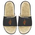 Men's ISlide Black/Tan Cleveland Cavaliers Faux Fur Slide Sandals